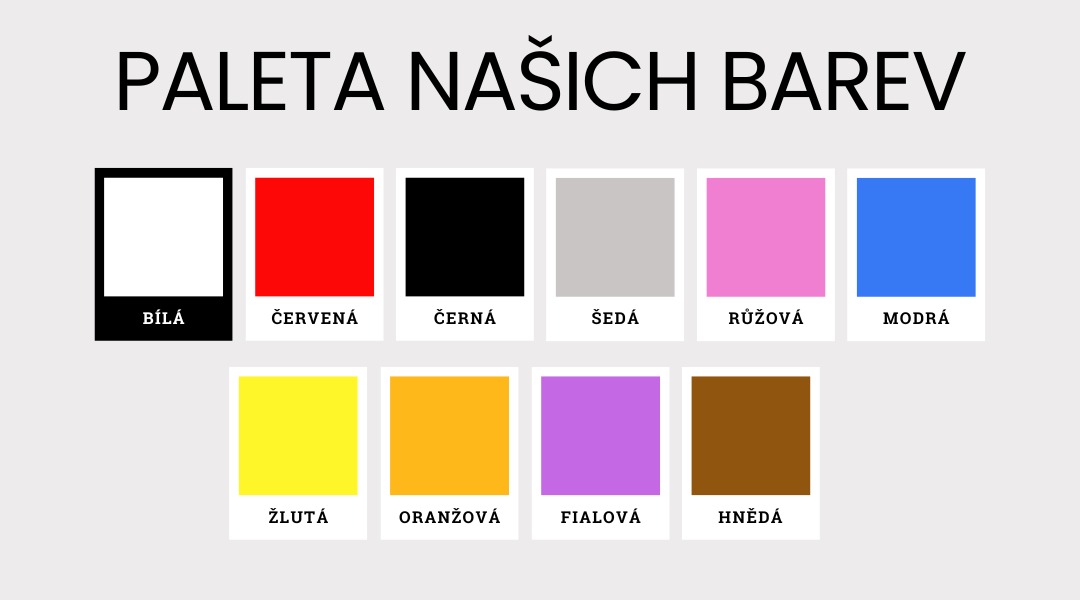 Paleta barev na e-shop - barvy